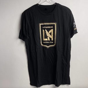 LAFC Los Angeles Football Club Logo Black Gold T-shirt MLS Soccer Size Large NEW